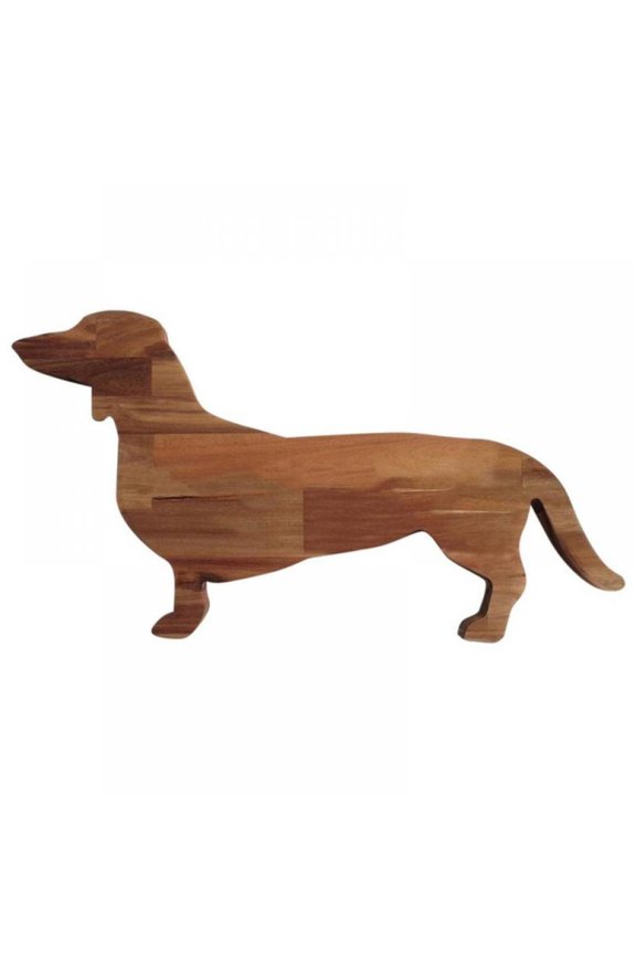 Solid Wood Charcuterie Board Dinner Cheese Board Family Party Dachshund Dog Shape Food Serving Tray