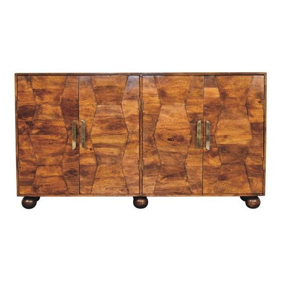 Solid Wood Chestnut Cabinet, 4 Shelves For Storage Mango 4-shelf