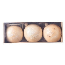 Solid Wood Christmas Ornaments Set - 3 Pack 2.36 Inch Rustic Tree Pendants with Natural Grain