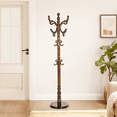 thumbnail image 1 of Solid Wood Coat Rack – 73" Freestanding Coat Racks Stand with 14 Hooks and Stable Base for Coats, Hats, Scarves, Adjustable Height Modern Wooden Hall Tree for Entryway, Bedroom, Office, Home, 1 of 8