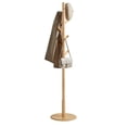 thumbnail image 1 of Solid Wood Coat Rack, Free Standing Hall Coat Tree with 7 Hooks, 3 Height Options, for Coats, Hats, Bags, Purses, for Entryway, Hallway, Rubberwood Hooks and Pole, Natural Beige, 1 of 6