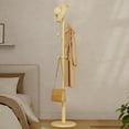 thumbnail image 1 of Solid Wood Coat Rack Freestanding Coat Tree with 10 Hooks, Standing Coat Rack Clothes Jacket Hanger Stand with Sturdy Rounded Base for Entryway,Living,Bedroom (Natural wood color), 1 of 16