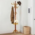 thumbnail image 1 of Solid Wood Coat rack stand, Heavy duty Coat Tree with 11 Hooks, Adjustable Height standing coat rack for Entryway, Hallway, Bedroom, Bags, Hats, 1 of 7