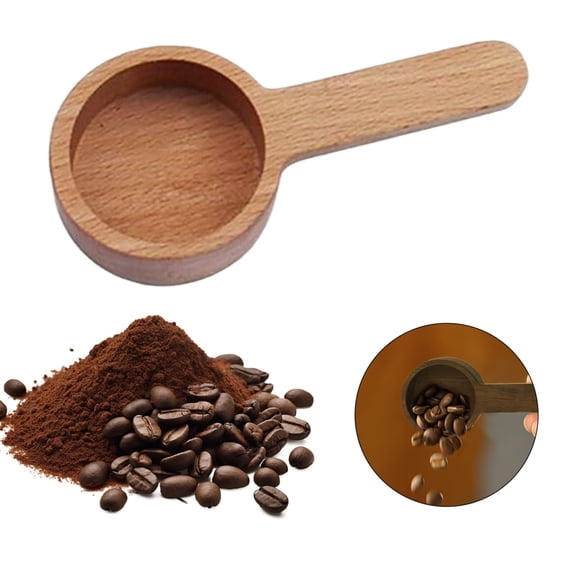 Solid Wood Coffee Scoop Curved Handle Gram Measuring Spoon Natural Wooden Utensil For Coffee Powder Spice Kitchen Daily Use