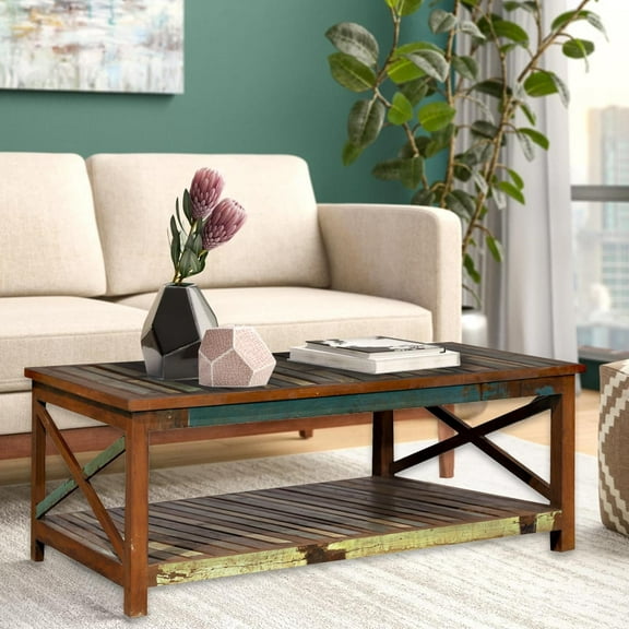 Solid Wood Coffee Table | Hallway Center Table | Handmade Decorative Vintage Tea Table | Large Hand Carved Living Room Table