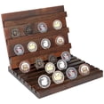 thumbnail image 1 of Solid Wood Coin Holder Display, Tiered L-Shaped Collection Rack, Challenge Coin Display Stand for Veterans and Collectors, Versatile Collectibles Holder, Home Office Decor, 1 of 6