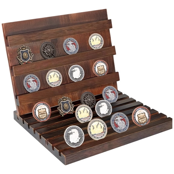Solid Wood Coin Holder Displa