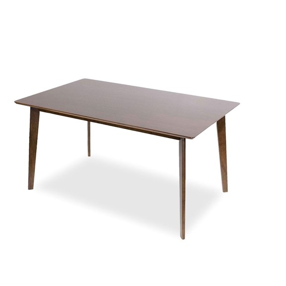 Solid Wood Composition - Accommodates 4 - 6 Guests - Outdoor Dining Area - Brown Mid - Century Table
