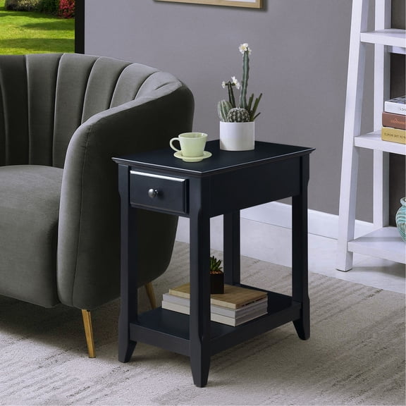 Solid Wood Composition / Ideal for Small Spaces / Drawer and Shelf Feature