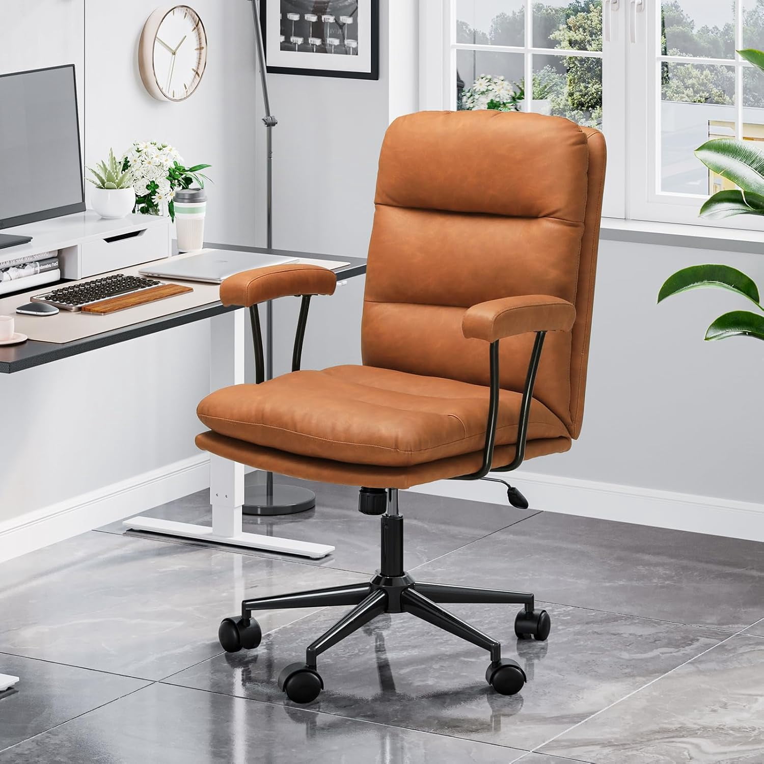 Droller Solid Wood Computer Desk, Office Table with PC Droller & Storage ...