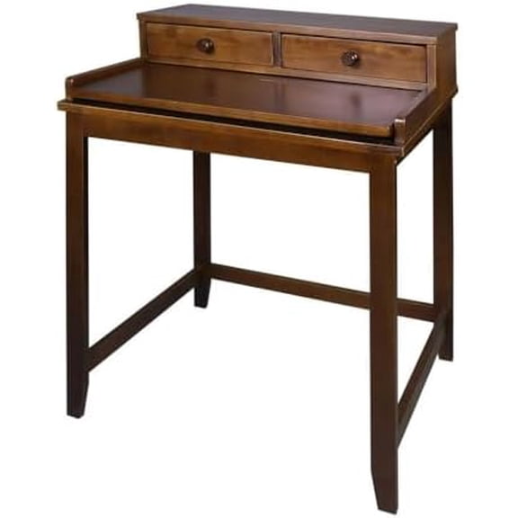 Solid Wood Computer Desk in Truffle Brown with Drawers, Hidden Compartment, Pull-Out Tray, and Magnetic Locking, Mid Century Modern Design$$Home Decor, Kitchen, & Other