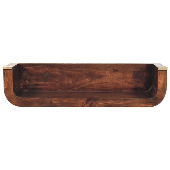 Solid Wood Console In Walnut - With Kind Rounded Edges And Ample Open Slot Sparkling Generous