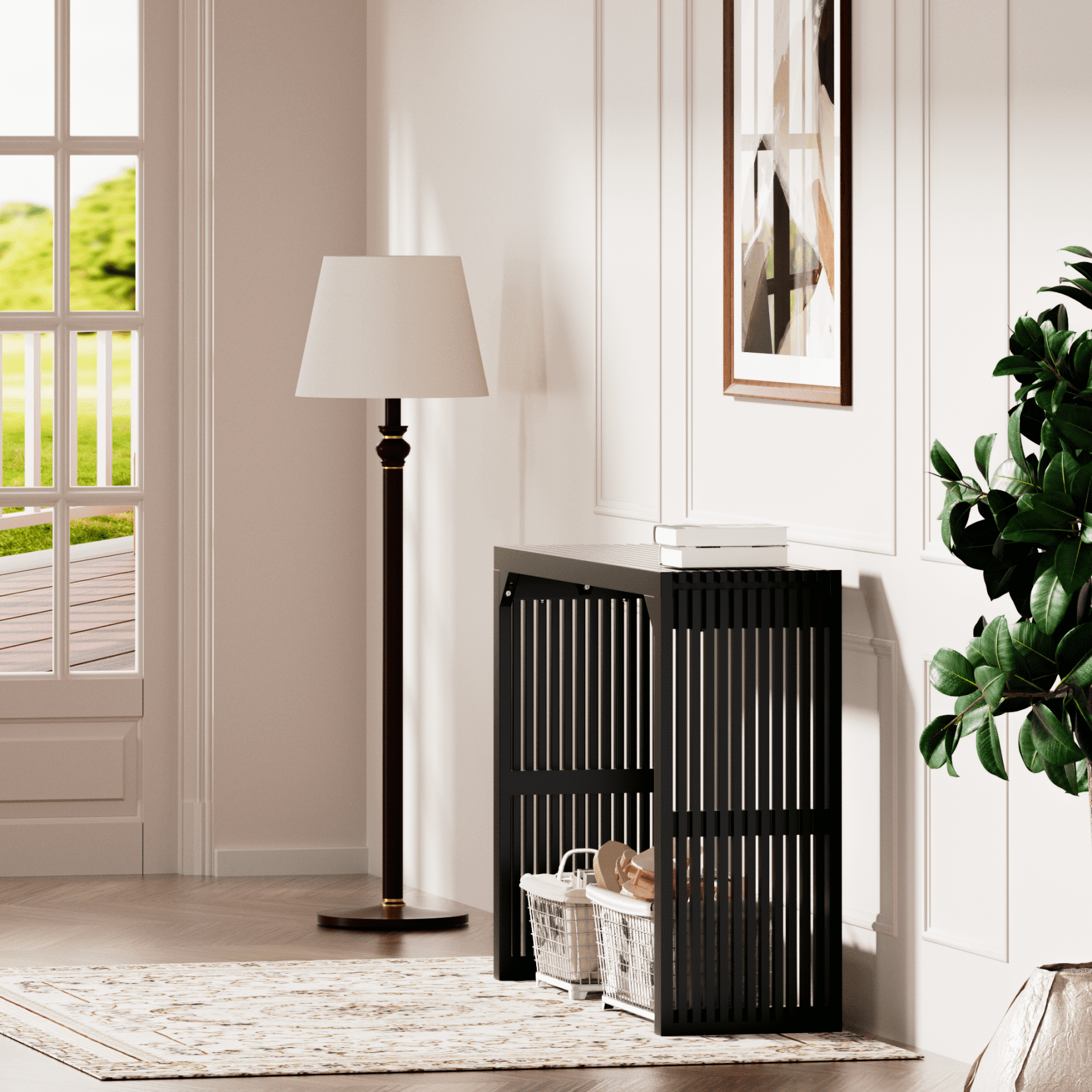 Solid Wood Console Table 46 Inch Narrow Entryway Table for Living Room ...