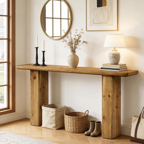 Solid Wood Console Table, Farmhouse Entryway Table, Behind the Couch Table for Living Room, Foyer, Hallway, Entrance