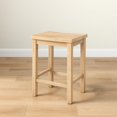 thumbnail image 1 of Solid Wood Counter Height Bar Stool, 24-Inch Saddle Seat, Backless, Blonde Rubberwood, 1-Pack, 1 of 7