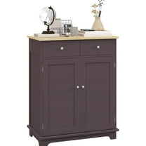 Solid Wood Countertop Cabinet - Modern Sideboard For Kitchen Storage With 2 Drawers, Doors, Adjustable Shelf Coffee By Room