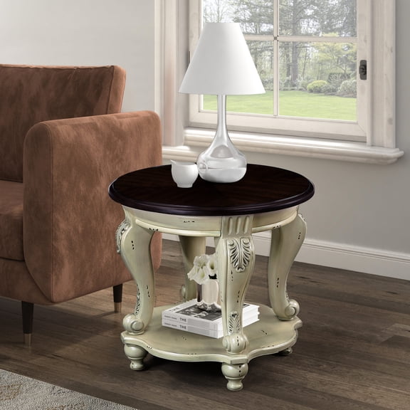 Solid Wood Craft / Narrow Space Styling / Two Tone End Table