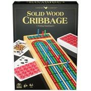 Solid Wood Cribbage Folding Board Game with Playing Cards, for Families and Kids Ages 8 and up