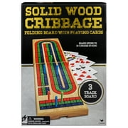 Solid Wood Cribbage Folding Board with Playing Cards