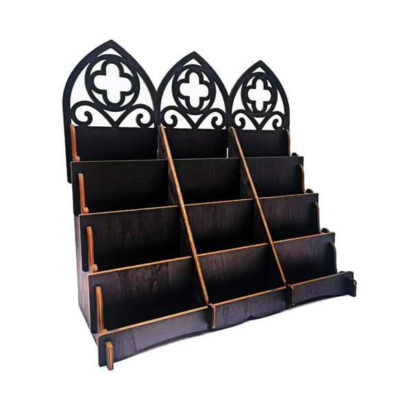 Solid Wood Crystal Holder Shelf Display Stand For Tabletop Decoration Elegant Wooden Cosmetics Storage Rack