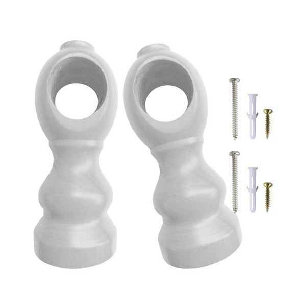 Solid Wood Curtain Rod Bracket Strong Not Slip Holder No Tool Installation Modern Home Decors For Thick Drapes