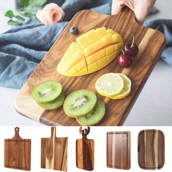Solid Wood Cutting Board Kitchen Cutting Board with Handle • Durable Chopping Board • Easy to Clean • FoodWood Butcher Board • Gift for Home Chefs