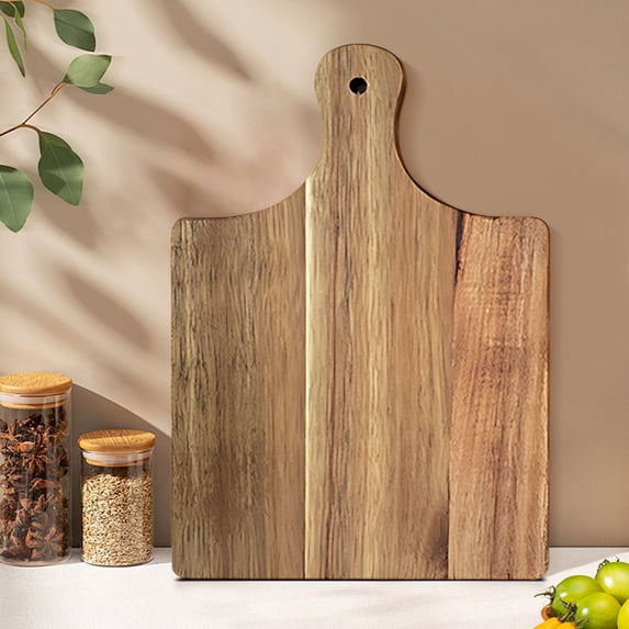 Solid Wood Cutting Board with Handle-Large Household Chopping Board for Fruits,Vegetables,Steak-Hanging Kitchen Serving Tray & Butcher Block