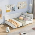 thumbnail image 1 of Solid Wood Daybed Frame, Full Size Sofa Bed with Two-Side Rails, Multi-functional Day Bed Frame for Bedroom Living Room, No Box Spring Needed, White, 1 of 7