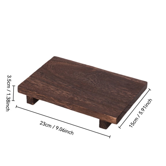 Solid Wood Decorative Tray for Bathroom Counter, Wooden Storage Board Display Base for Shelves, Vases, Candles and Home Decor Organization