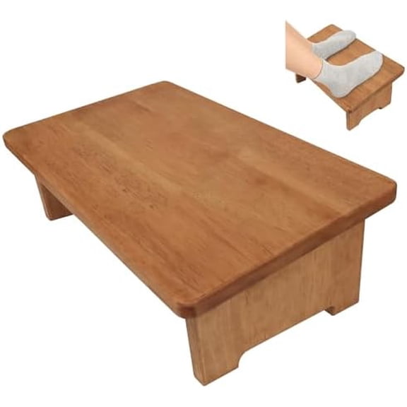 Solid Wood Under Desk Footrest Foot Rest for Under DEST at Work Ergonomic Foot Stool Improves Posture and Circulation, Chair Footrest for Leg Rests 350lbs Capacity for Home Office$$Office