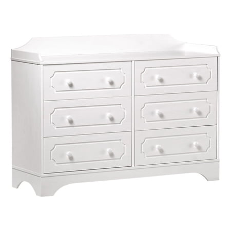 Solid Wood Detailed Dresser with Gallery - White
