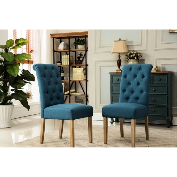 Solid Wood Dining Chair In Blue, 2 - Outlook Blue , Stunning Look