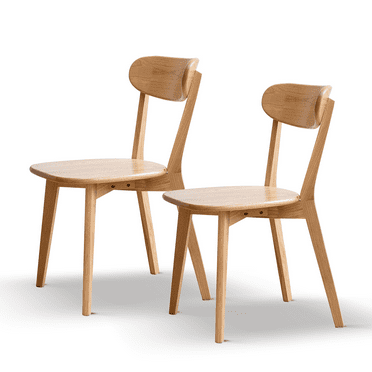 Solid Wood Dining Chairs Set of 2, FAS Grade Oak Dining Chair with Comfortable Backrest, Sturdy Wooden Chairs for Kitchen, Dining Room