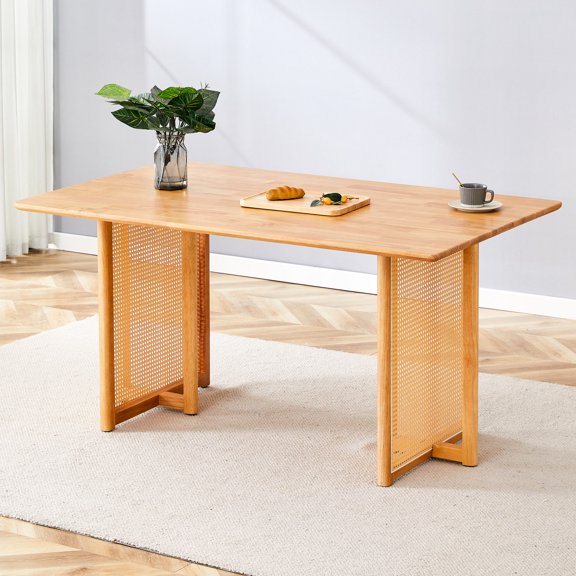 Solid Wood Dining Table, 35.4 in Width / Ideal for Office, Quick Installation