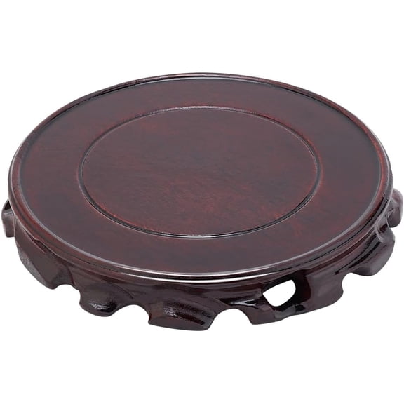 Solid Wood Display Stand Base 6.7x0.9inch Round Coconut Brown Wooden Plant Flower Pot Base Statue Gemstone Fish Teapot Display Pedestals for Home Decoration DIY