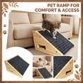 thumbnail image 1 of **Solid Wood Dog Ramp for Bed and Car Non Slip Pet Stairs Ramp for Small Dogs Older Dogs Cats with Joint Pain Indoor Use Natural Wood 1 Pack**, 1 of 5