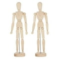 thumbnail image 1 of Solid Wood Doll Ornaments Sketch Art Puppet Mannequin Drawing Figures Wooden Jointed Blank Model 2 Pcs, 1 of 6