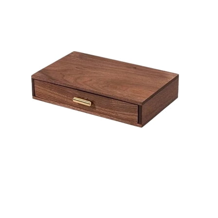 Solid Wood Drawer Style Cosmetic Storage Box 1-3layer Desktop Walnut Shelf Jewelry Storage Miscellaneous Rack