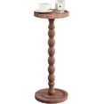 thumbnail image 1 of Solid Wood Drink Table, Rubber Wood‌ Small Round Side Table for Small Spaces, Martini Tables, Pedestal End Tables for Living Room, Bedroom, Corners and Office (Purple, 9.4 inch), 1 of 16