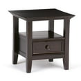 thumbnail image 1 of Solid Wood End Table, Square Traditional Accent Table with Drawer - 19" W x 19" D x 20" H - Hickory Brown, 1 of 8