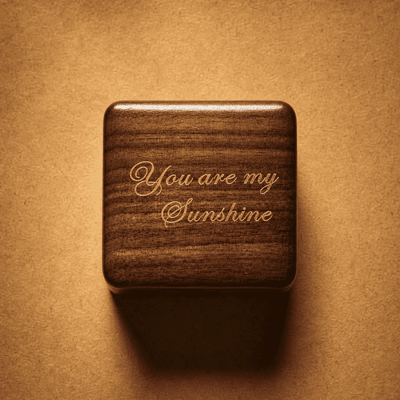Solid Wood Engraved You Are My Sunshine Music Box with Mini Photo Frame