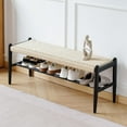Solid Wood Entryway Bench with Shoe Storage Rustic Oak Wood and Design