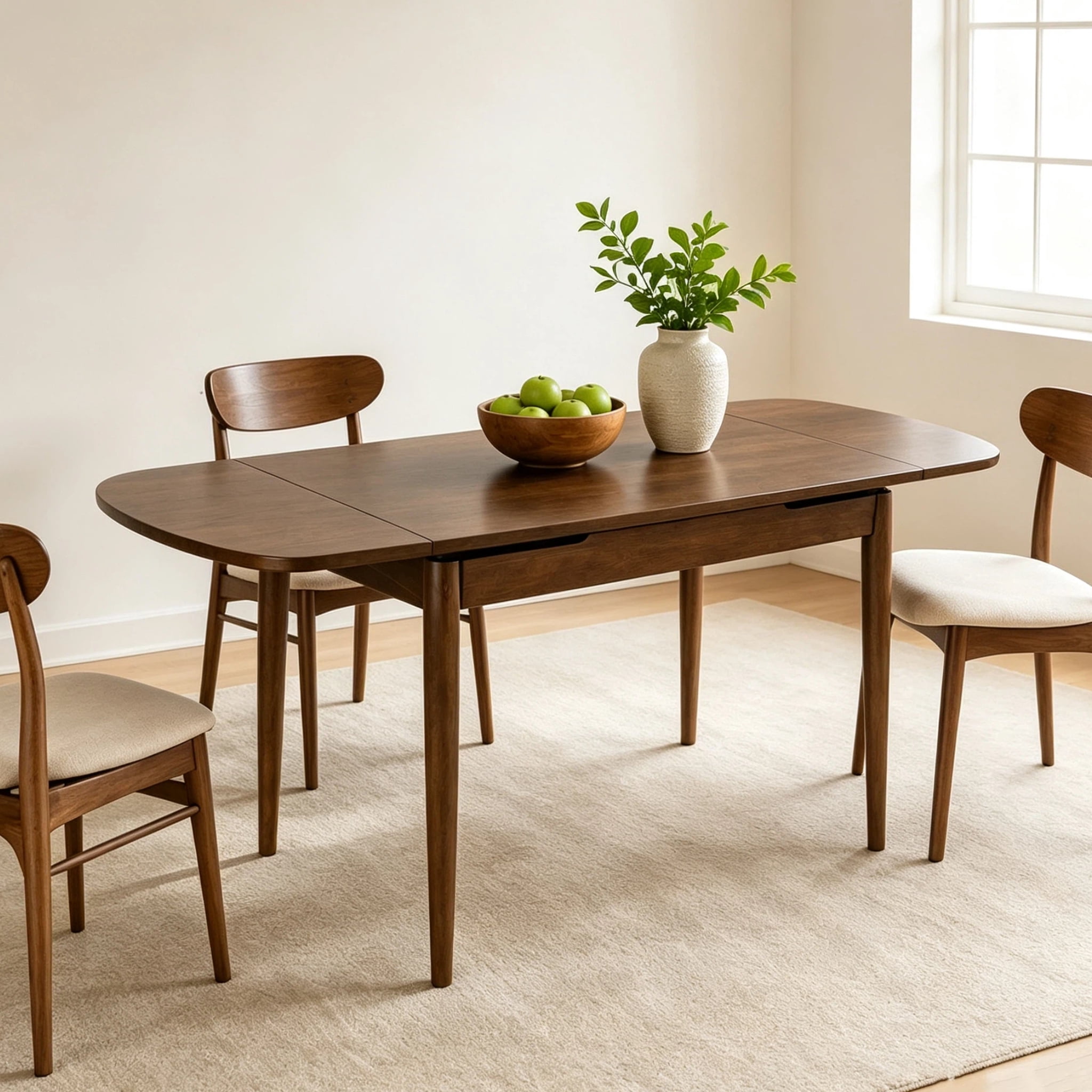 Solid Wood Extendable Dining Table Expandable Kitchen Table for 4-10 People 47.2"L-70.87"L Expandable Table for Dining Room, Kitchen, Living Room