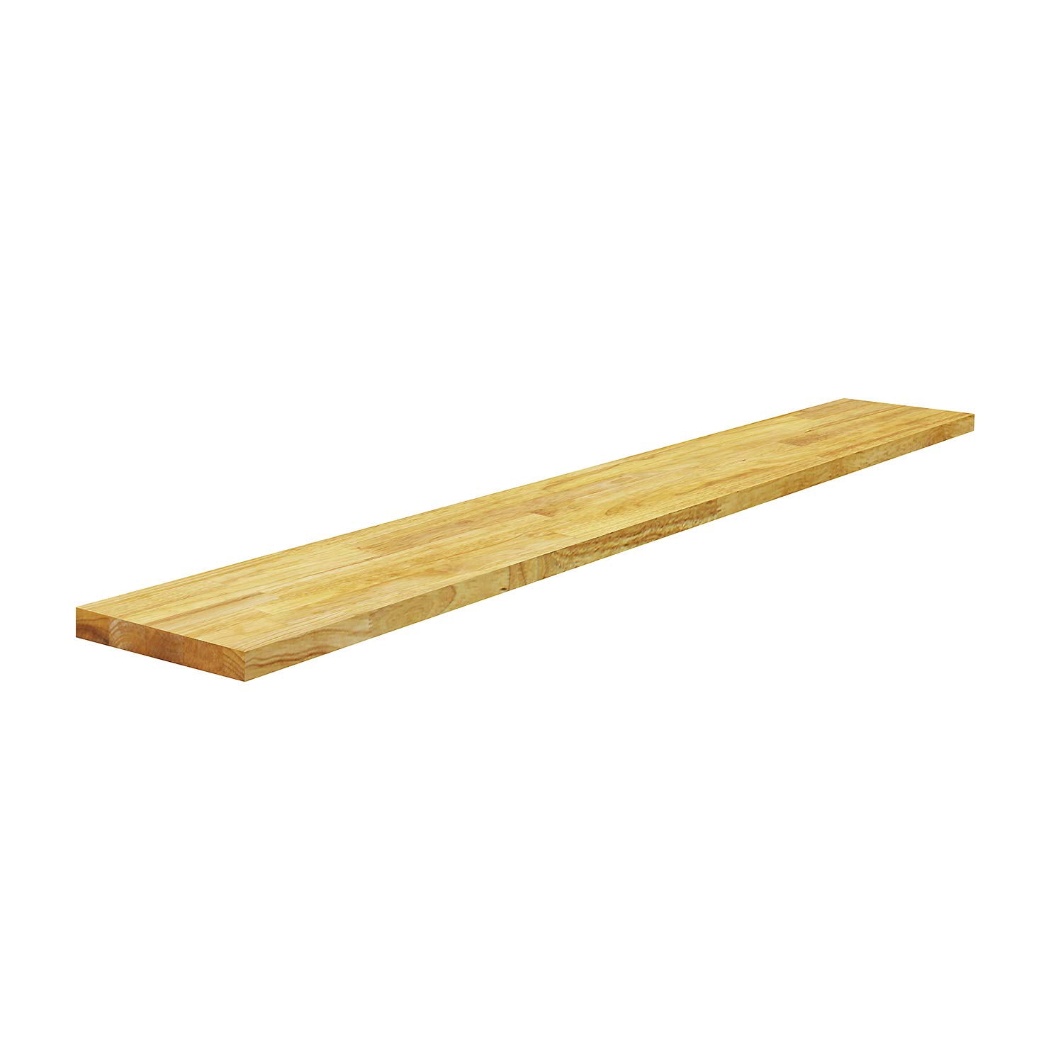 Solid Wood Floating Shelf Wall Mounted Butcherblock 60 x 8 x 1 Inches High Quality Lumber Shelf for Living Room Office Storage, Wood Color