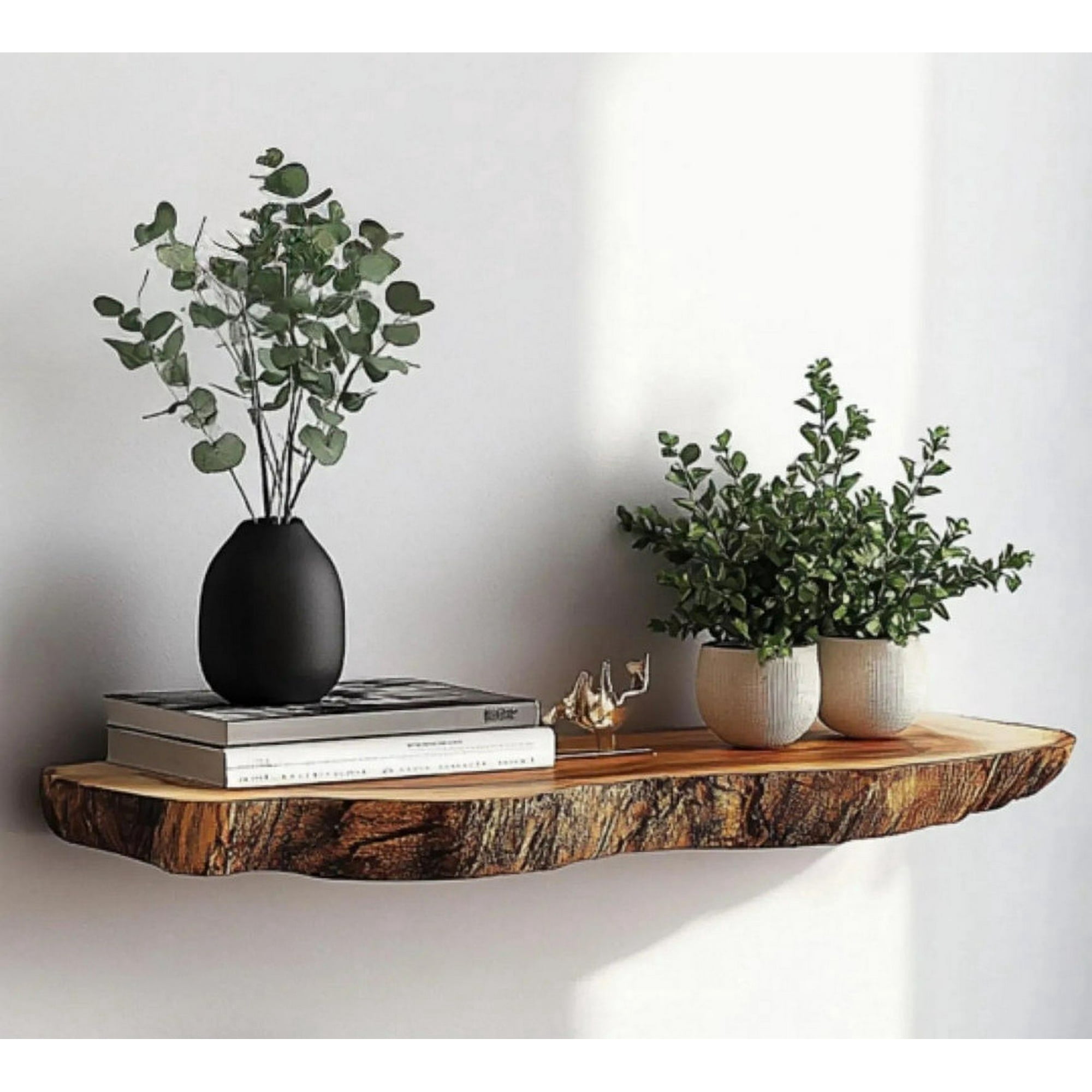 Solid Wood Floating Wall Shelves for Living Room, Bathroom, Bedroom
