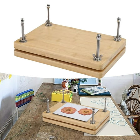 Solid Wood Flower Press | Handmade Botanical Preserver | Adjustable Pressure for Leaves Herbs Flat Plants | Craft Keepsake Art Tool | Natural Materials | 1 Piece