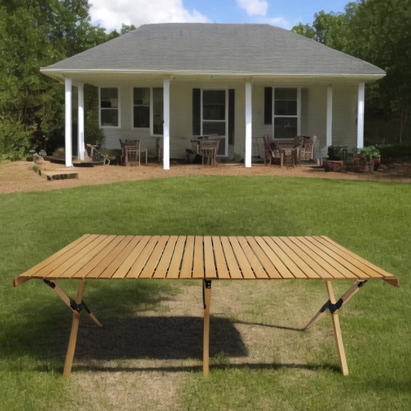 Solid Wood Foldable Table / Ideal for Camping, Picnic and Home Patio
