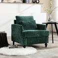thumbnail image 1 of Solid Wood Frame Accent Chair With Chenille Seat For Home Use Breathable Fabric Office And Bedroom Spaces, 1 of 6