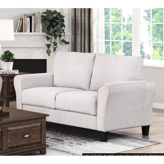 Solid Wood Frame Loveseat with Exposed Feet / Fits Multiple Home Styles