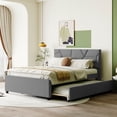 thumbnail image 1 of Solid Wood Frame & Pull-Out Trundle - Full Size Platform Bed for Maximized Sleeping Space, 1 of 2